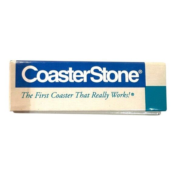 Set Of 4 CoasterStone Absorbent Stone Coasters With Purple Pansy Design In Box - Picture 2 of 6